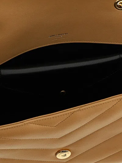 Saint Laurent 'loulou' Medium Shoulder Bag In Sand
