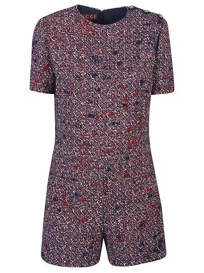 Gucci Textured Wool Dress Featuring Signature Buttons In Pink