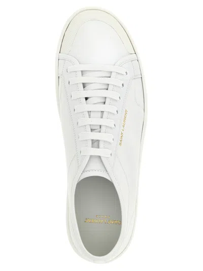 Saint Laurent Gym Low Logo-print Leather Sneakers In White