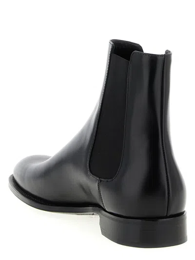 Saint Laurent 'adrien' Ankle Boots In Black