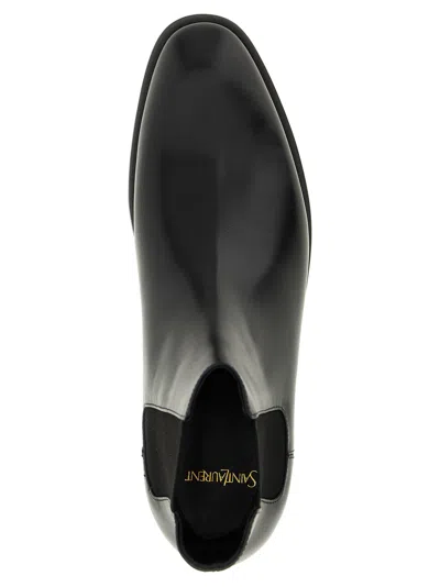Saint Laurent 'adrien' Ankle Boots In Black