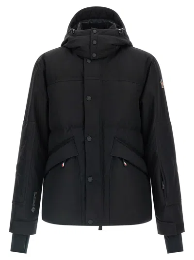 Moncler Elfin Gore-tex Hooded Laminate Down Ski Jacket In Black