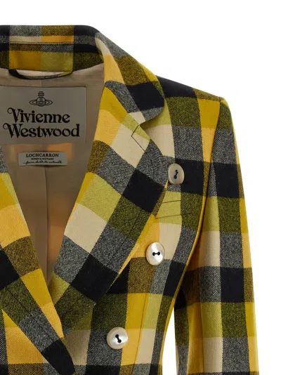 Vivienne Westwood Georgia Jacket Check Wool Pixel-check 44 Women In Yellow