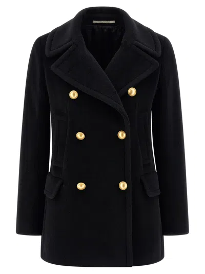 Tagliatore Blanche Double-breasted Coat In Black