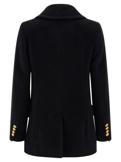 Tagliatore Blanche Double-breasted Coat In Black