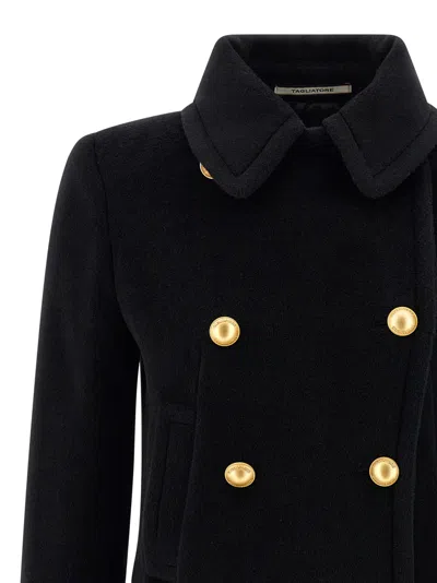 Tagliatore Blanche Double-breasted Coat In Black
