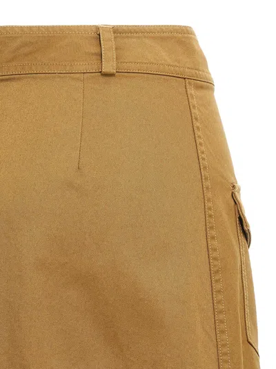 Saint Laurent Midi Skirt With Buttons In Brown