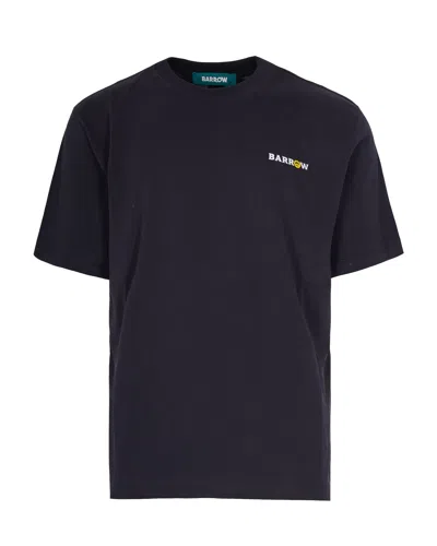 Barrow T-shirt Con Stampa Nera In Blue