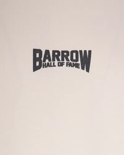 Barrow T-shirt Con Stampa Crema In Pink