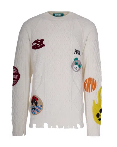 Barrow Maglia Con Ricami Crema In White