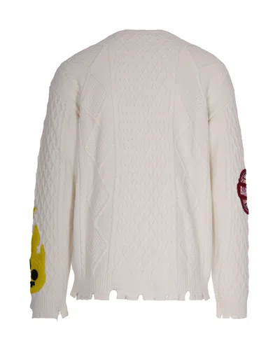 Barrow Maglia Con Ricami Crema In White
