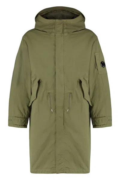 C.p. Company C.p.company Hooded Cotton Parka In Green