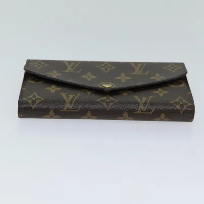 Pre-owned Louis Vuitton Portefeuille Sarah Brown Canvas Wallet  ()