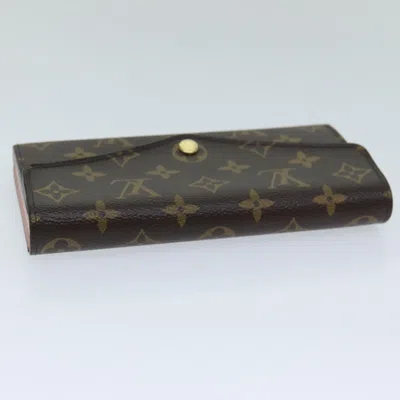 Pre-owned Louis Vuitton Portefeuille Sarah Brown Canvas Wallet  ()