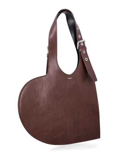 Coperni Belt Heart Tote Brown Leather