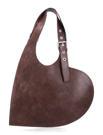 Coperni Belt Heart Tote Brown Leather