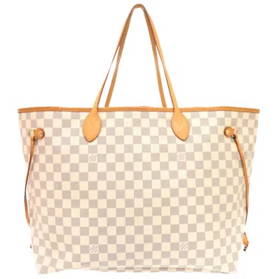 Pre-owned Louis Vuitton White Damier Azur Canvas Tote Bag ()