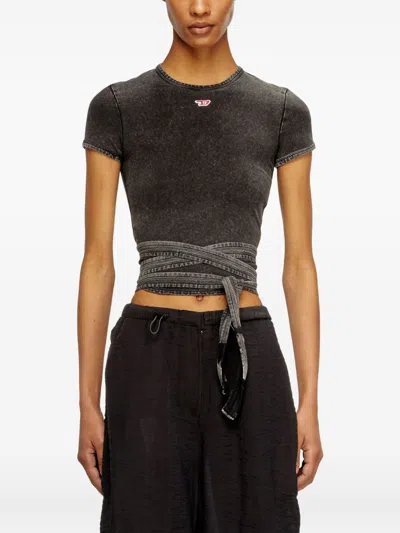 Diesel T-bunny Tail-r1 Cotton T-shirt In Black