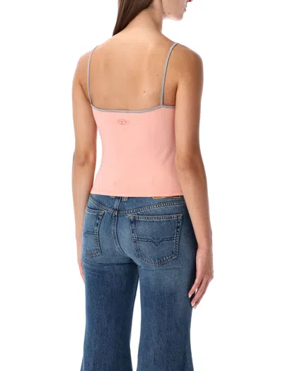 Diesel T-top R2 Cats Pink Cotton Jersey Tank Top In Neutral
