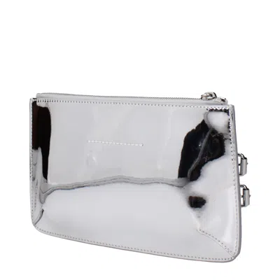 Maison Margiela Gray Leather Clutch Women's Bag In Gray