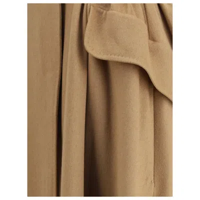 Max Mara Beige Camel Hair  Midi Women's Skirt In Brown