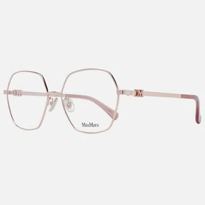 Max Mara Rose Gold Metal Glasses Women's (frames) In Gold