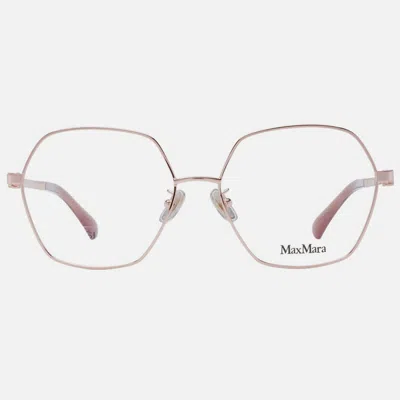 Max Mara Rose Gold Metal Glasses Women's (frames) In Gold