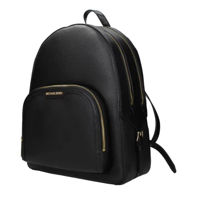 Michael Kors Black Leather Women's Backpack In Black