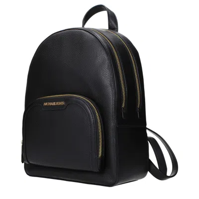 Michael Kors Black Leather Women's Backpack In Black