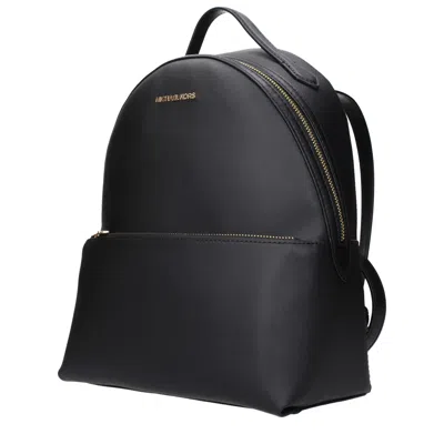 Michael Kors Black Leather Women's Backpack In Black