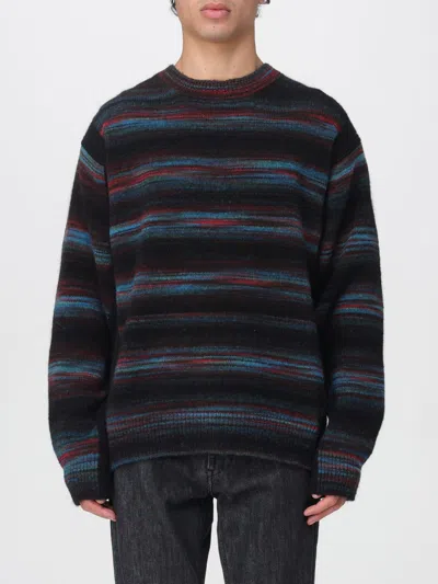 Paul Smith Striped Crew Neck Long Sleeve Sweater In Black