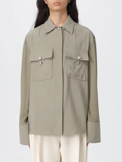 Liu •jo Gabardine Overshirt Jacket In Green