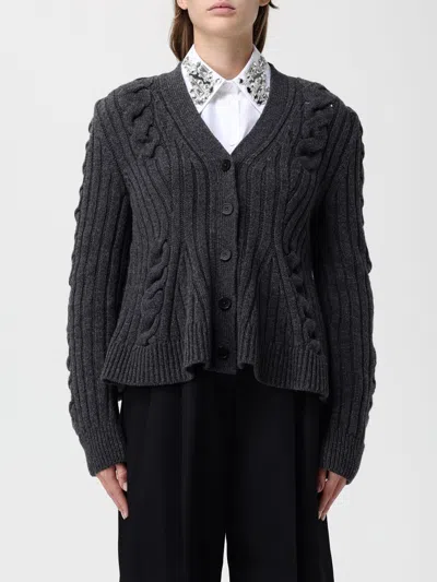 Alexander Mcqueen Cardigan Mcqueen Woman Color Grey In Gray