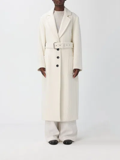 Pinko Single-breasted Coat With Belt In White