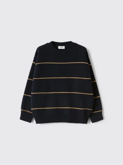 Il Gufo Striped Crew-neck Sweater In Blue