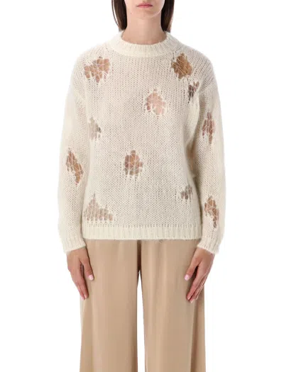 Fabiana Filippi Mohair Sweater Featuring Gold Accents In Neutral