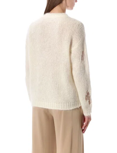 Fabiana Filippi Mohair Sweater Featuring Gold Accents In Neutral