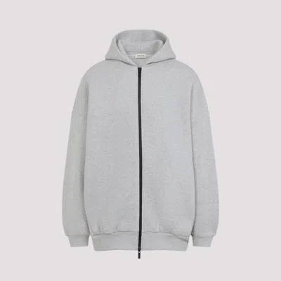 Fear Of God Grey Cotton Blend Zip Hoodie In Multi