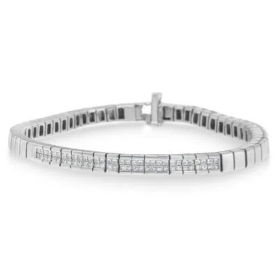 Haus Of Brilliance 14k White Gold 1.00 Cttw Princess Cut Diamond Bracelet In White