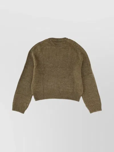 Our Legacy Textured Knit Crew Neck Sweater In Brown