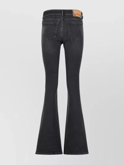 Diesel 1969 D-ebbey Flared Five Pocket Trousers In Gray