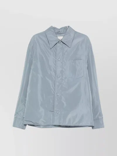 Ami Alexandre Mattiussi Lightweight Nylon Shirt Featuring Chest Pocket In Blue