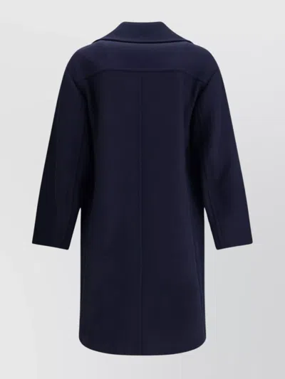 Dries Van Noten Longline Double-breasted Racos Coat In Blue