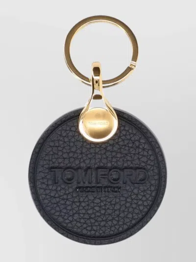 Tom Ford Keyring Accessory Featuring Gold-tone Hardware Design In Black