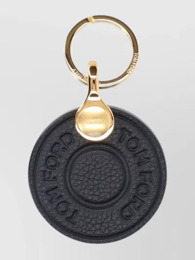 Tom Ford Keyring Accessory Featuring Gold-tone Hardware Design In Black