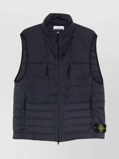 Stone Island Lightweight Sleeveless Padded Vest Pockets In Black