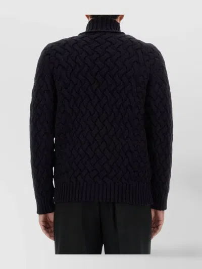 Dries Van Noten Cable Knit Turtleneck Sweater For Everyday Wear In Black