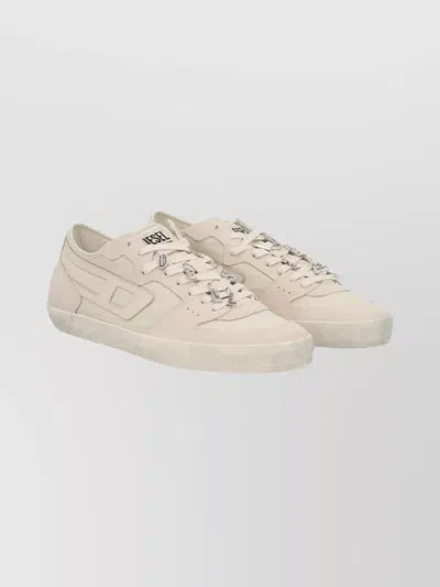 Diesel Suede Low-top Sneakers Rubber Sole In Gold