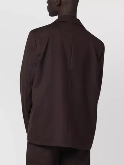 Séfr Seydou Mud-colored Jacket In Wool Blend Twill In Brown