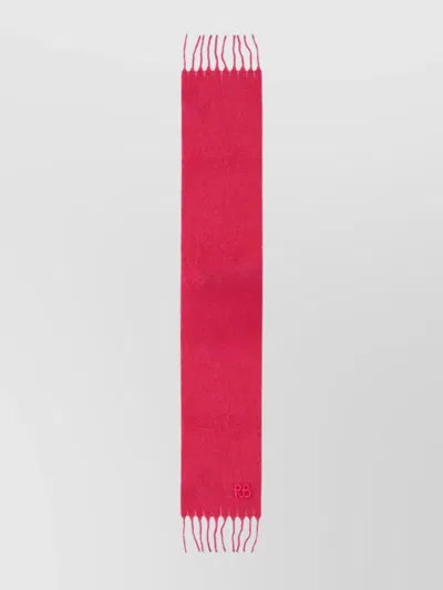 Ruslan Baginskiy Fringed Edge Scarf Accessory Collection In Red